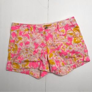 LILLY PULITZER CALLAHAN Size 4 Pink/Gold Shorts; Preloved